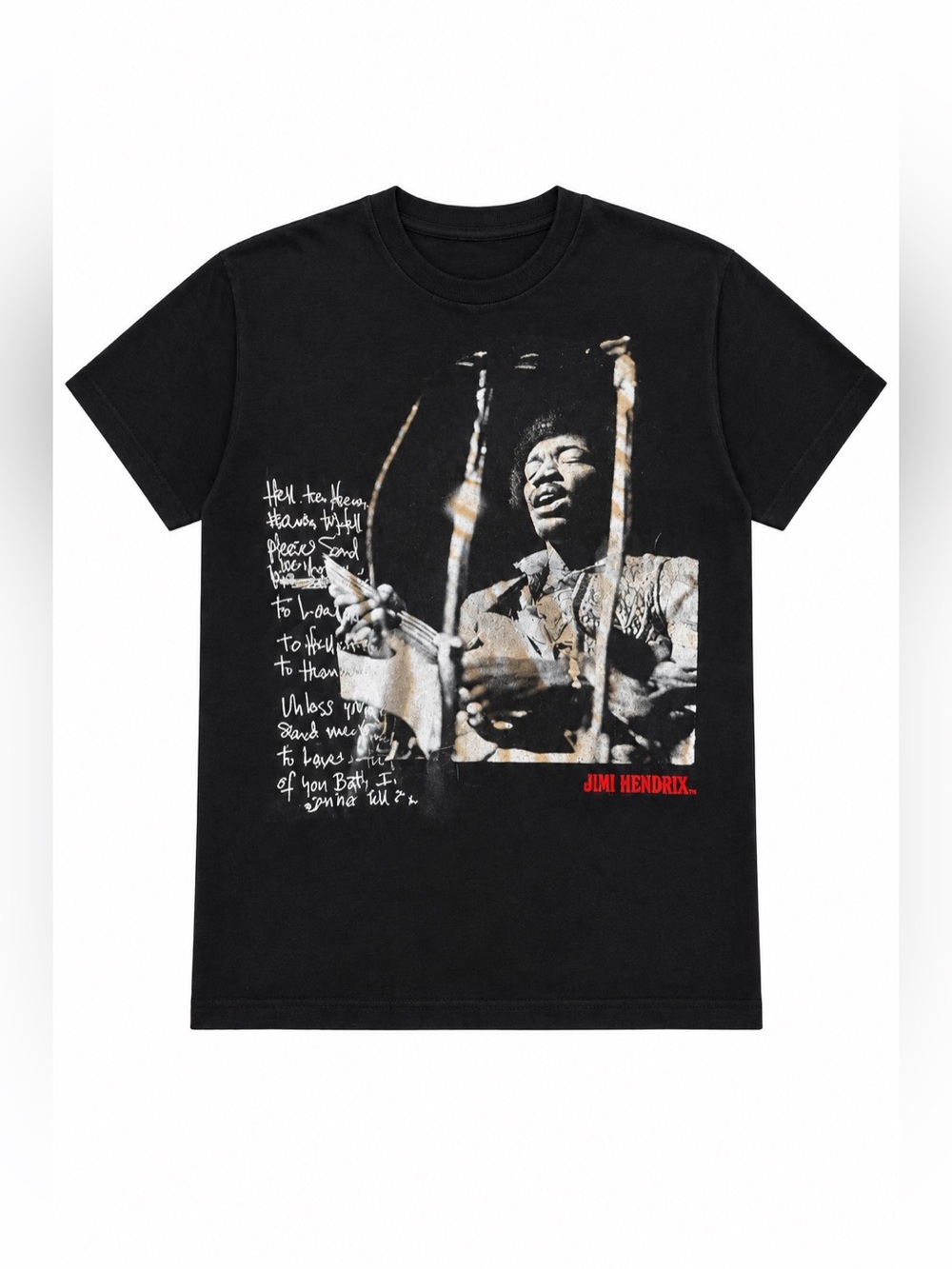 Jimi Hendrix 2-sided Black Graphic Tee with name embroidered